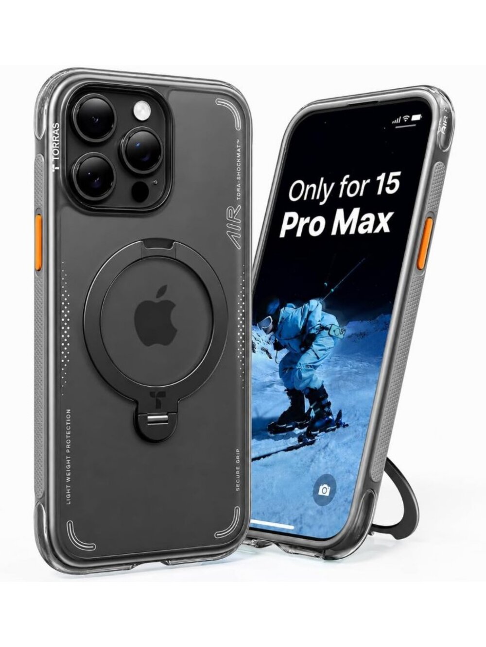 Shockproof iPhone 15 Pro Max Case with Stand, Durable Protection & Stylish